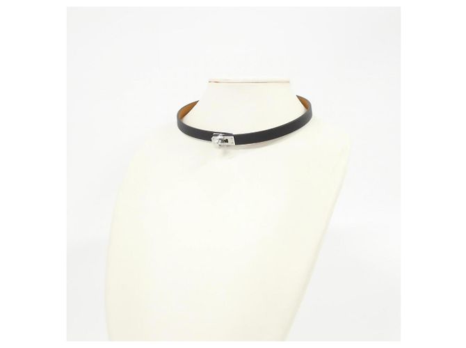 Choker Mini Kelly in pelle Swift nera Hermès Nero - vista 4