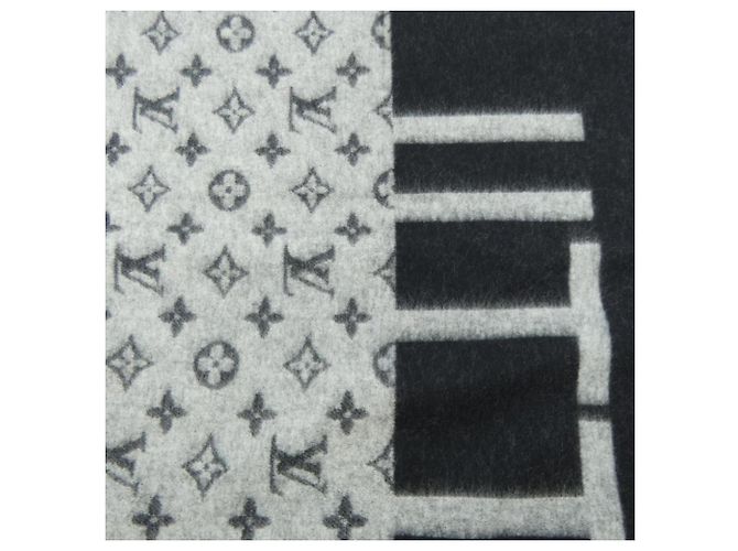 Louis Vuitton LV Split M70924 Kaschmir Schal Braun Schwarz - Ansicht 4
