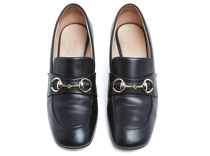 Gucci Mocassini Horsebit in Pelle Nera Nero - vista 3
