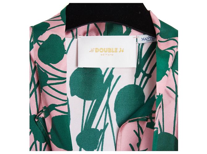 Autre Marque La Double J Bunte Seidentwill-Bluse mit Ascot-Rüschen Mehrfarben - Ansicht 2