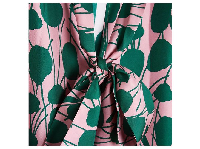 Autre Marque La Double J Bunte Seidentwill-Bluse mit Ascot-Rüschen Mehrfarben - Ansicht 4