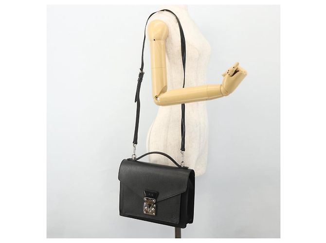 LOUIS VUITTON Borsa Taiga Monceau 28 Hand Bag SPO 2way Ardoise M32002 LV Auth ka4313 Grigio - vista 27