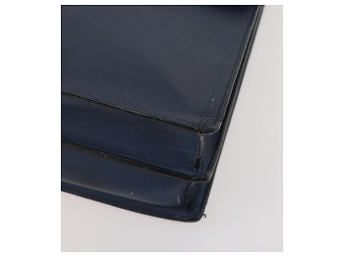 LOEWE Anagram Business Bag Leather 2way Navy Silver Auth bs34926 Argento Blu navy - vista 10