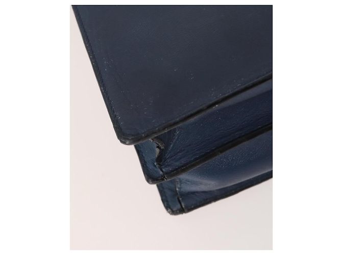 LOEWE Anagram Business Bag Leather 2way Navy Silver Auth bs34926 Argento Blu navy - vista 15