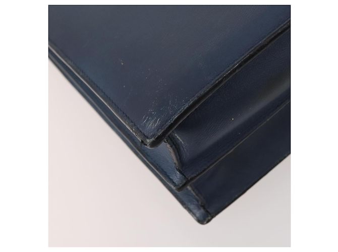 LOEWE Anagram Business Bag Leather 2way Navy Silver Auth bs34926 Argento Blu navy - vista 17