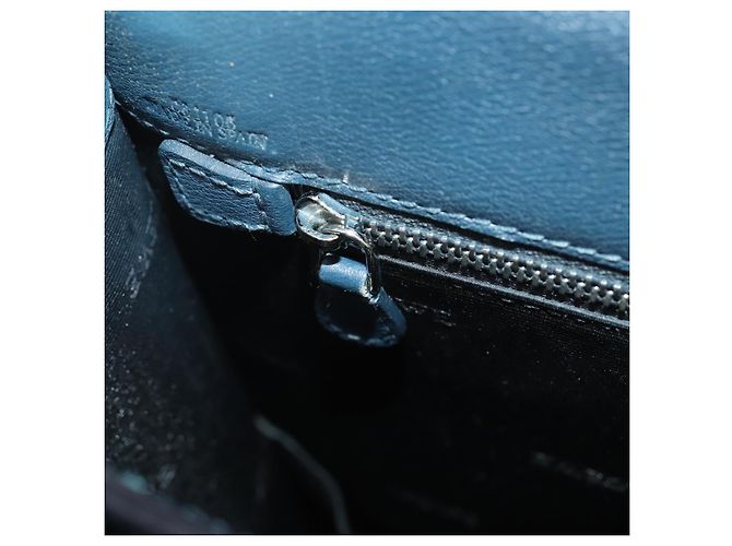 LOEWE Anagram Business Bag Leather 2way Navy Silver Auth bs34926 Argento Blu navy - vista 23