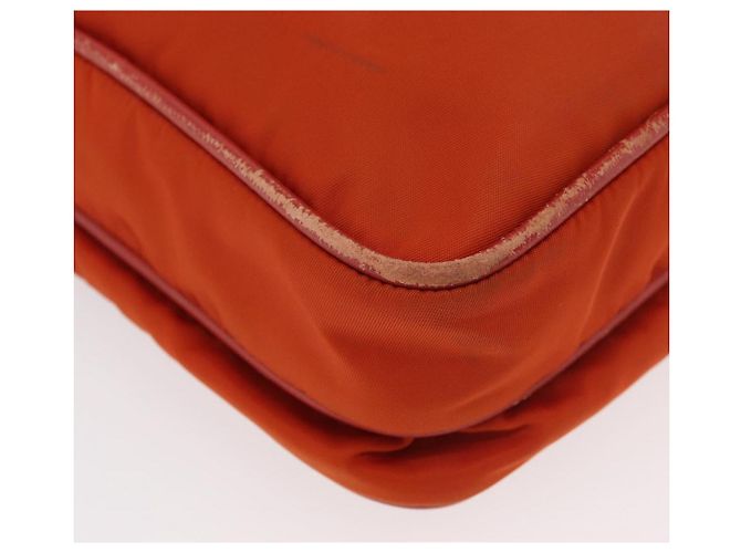Borsa a Spalla PRADA Nylon Arancione Argento Auth BA12584A - vista 10