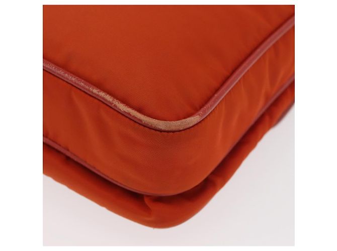 Borsa a Spalla PRADA Nylon Arancione Argento Auth BA12584A - vista 11