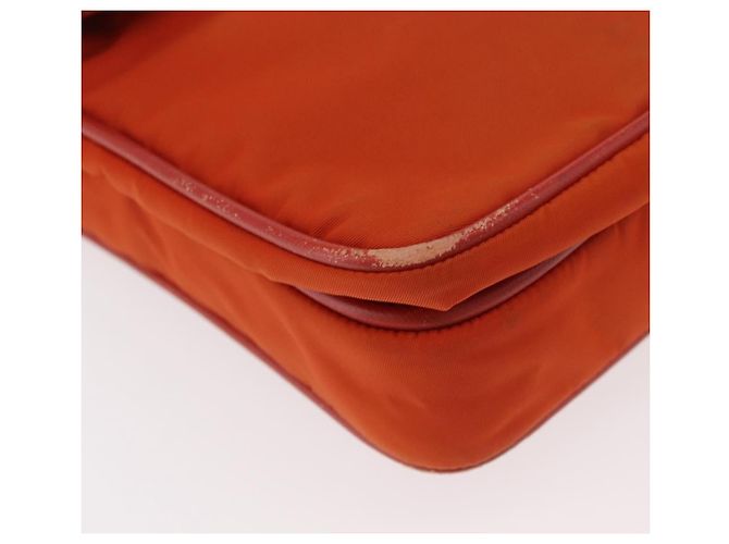 Borsa a Spalla PRADA Nylon Arancione Argento Auth BA12584A - vista 12
