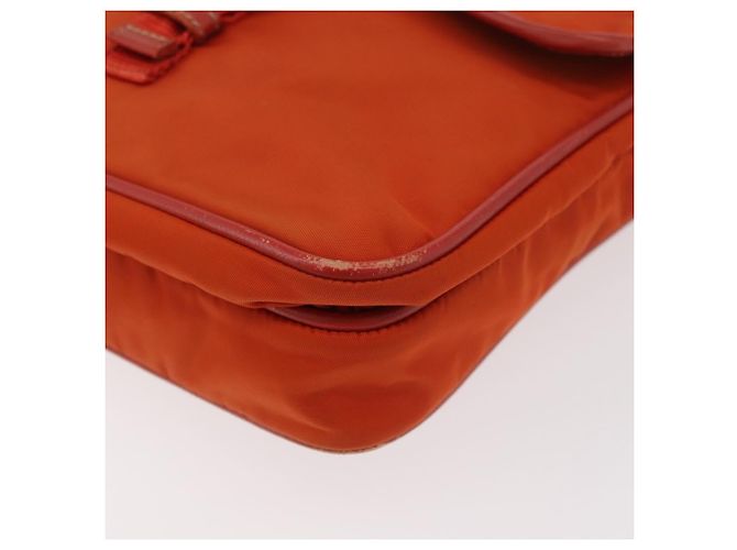 Borsa a Spalla PRADA Nylon Arancione Argento Auth BA12584A - vista 13