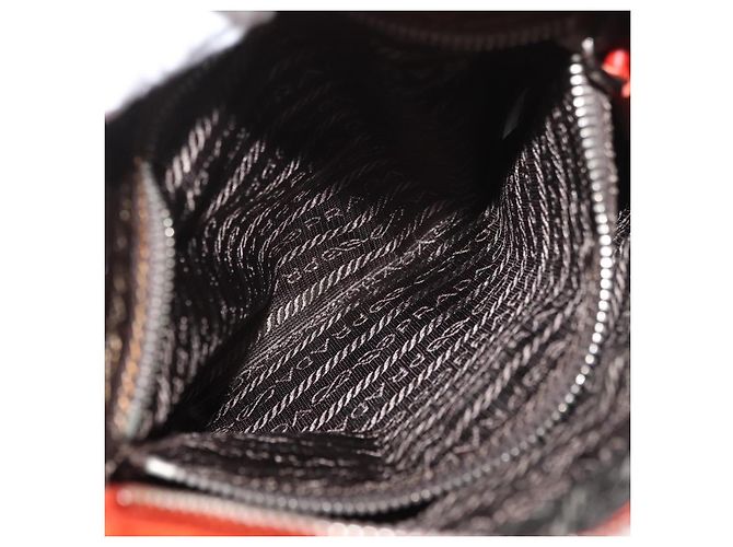 Borsa a Spalla PRADA Nylon Arancione Argento Auth BA12584A - vista 22