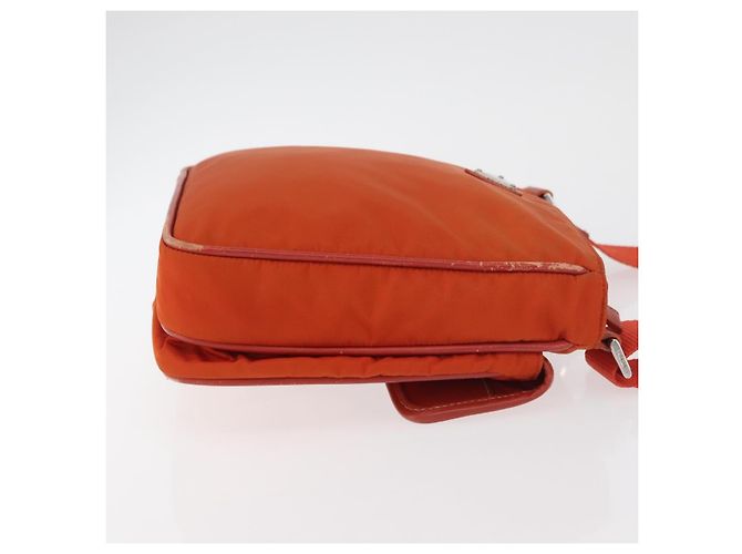 Borsa a Spalla PRADA Nylon Arancione Argento Auth BA12584A - vista 4