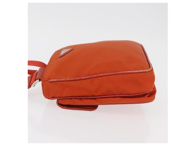 Borsa a Spalla PRADA Nylon Arancione Argento Auth BA12584A - vista 5