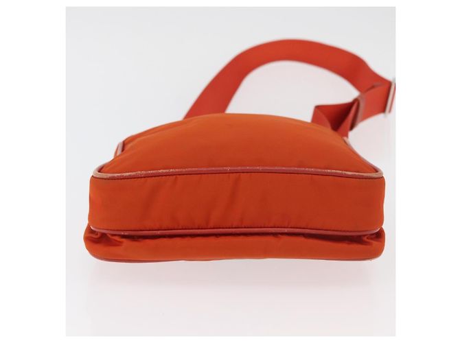 Borsa a Spalla PRADA Nylon Arancione Argento Auth BA12584A - vista 9