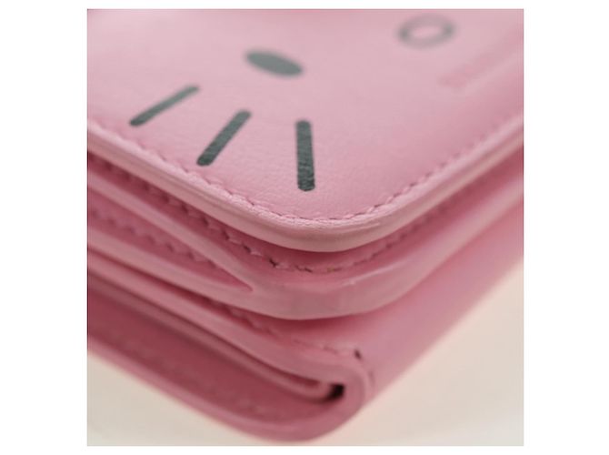 BALENCIAGA Mini Chain Wallet Kitty Leather Pink Silver 623241 Auth 170544SM Argento Rosa - vista 10
