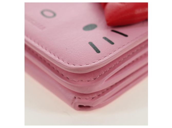 BALENCIAGA Mini Chain Wallet Kitty Leather Pink Silver 623241 Auth 170544SM Argento Rosa - vista 11