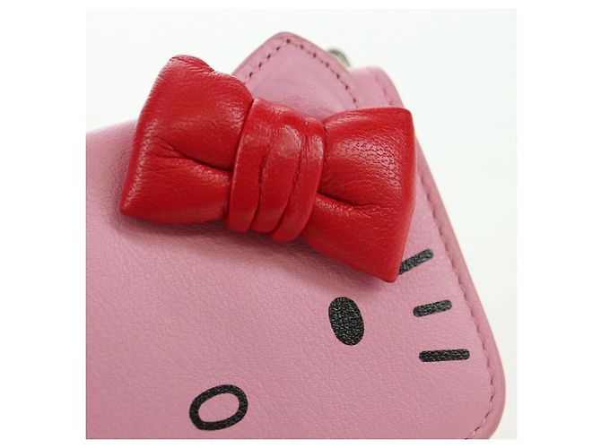 BALENCIAGA Mini Chain Wallet Kitty Leather Pink Silver 623241 Auth 170544SM Argento Rosa - vista 15