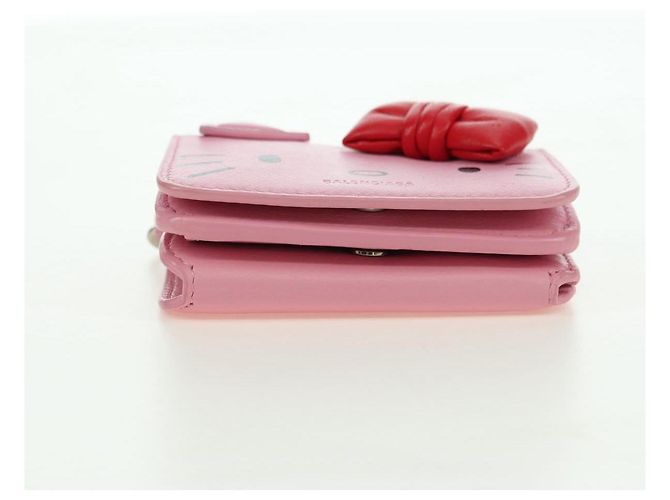 BALENCIAGA Mini Chain Wallet Kitty Leather Pink Silver 623241 Auth 170544SM Argento Rosa - vista 9