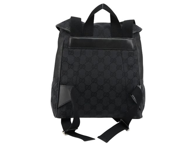 Zaino GUCCI GG Canvas Nero Argento 019 0352 Auth 177495A - vista 3