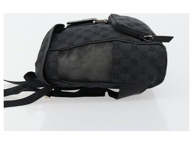 Zaino GUCCI GG Canvas Nero Argento 019 0352 Auth 177495A - vista 5