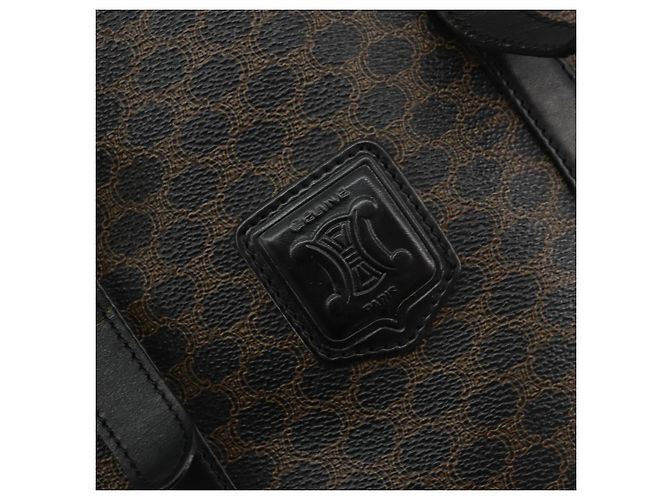 Céline Borsa Tote CELINE Macadam in tela PVC e pelle nera e oro Auth 179349 Nero D'oro - vista 14