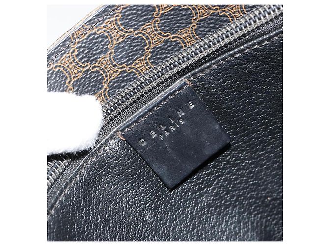 Céline Borsa Tote CELINE Macadam in tela PVC e pelle nera e oro Auth 179349 Nero D'oro - vista 15