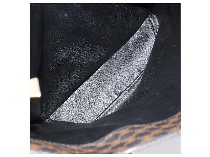 Céline Borsa Tote CELINE Macadam in tela PVC e pelle nera e oro Auth 179349 Nero D'oro - vista 16