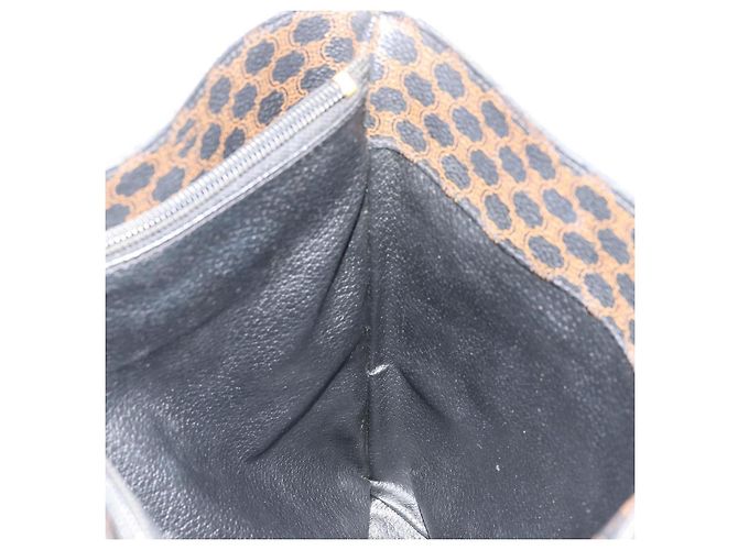 Céline Borsa Tote CELINE Macadam in tela PVC e pelle nera e oro Auth 179349 Nero D'oro - vista 17