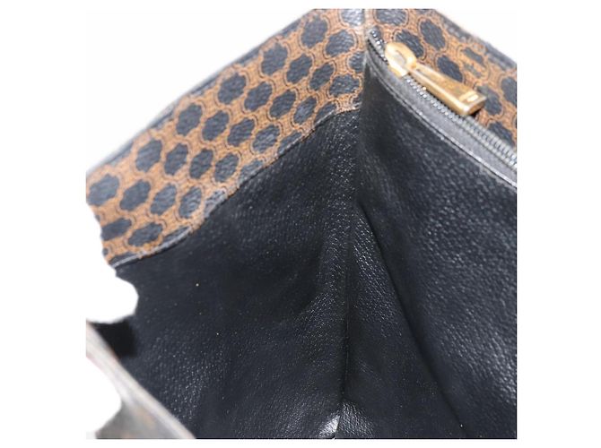 Céline Borsa Tote CELINE Macadam in tela PVC e pelle nera e oro Auth 179349 Nero D'oro - vista 18