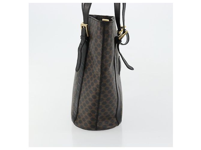 Céline Borsa Tote CELINE Macadam in tela PVC e pelle nera e oro Auth 179349 Nero D'oro - vista 5