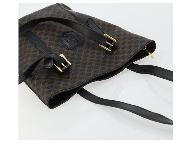 Céline Borsa Tote CELINE Macadam in tela PVC e pelle nera e oro Auth 179349 Nero D'oro - vista 6