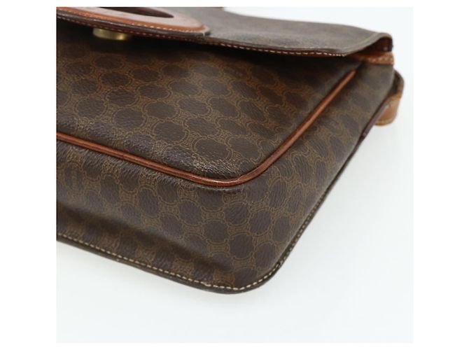 Céline CELINE Macadam Canvas Schultertasche PVC Leder Braun Gold Auth ka4327 Golden - Ansicht 10