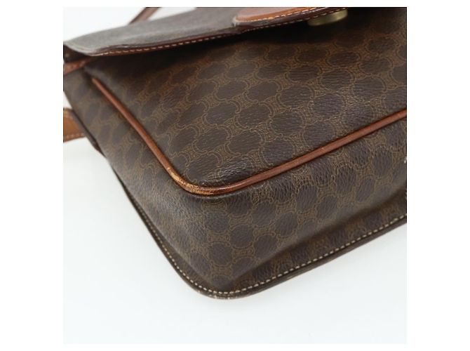 Céline CELINE Macadam Canvas Schultertasche PVC Leder Braun Gold Auth ka4327 Golden - Ansicht 11