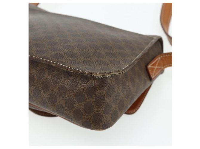 Céline CELINE Macadam Canvas Schultertasche PVC Leder Braun Gold Auth ka4327 Golden - Ansicht 12