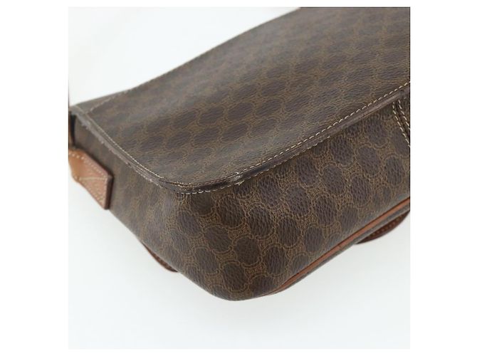 Céline CELINE Macadam Canvas Schultertasche PVC Leder Braun Gold Auth ka4327 Golden - Ansicht 13