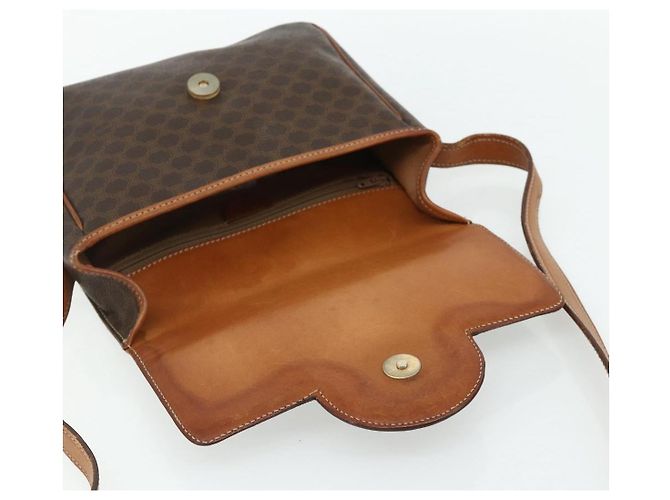 Céline CELINE Macadam Canvas Schultertasche PVC Leder Braun Gold Auth ka4327 Golden - Ansicht 14