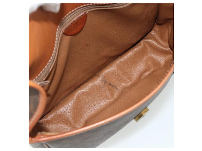 Céline CELINE Macadam Canvas Schultertasche PVC Leder Braun Gold Auth ka4327 Golden - Ansicht 16
