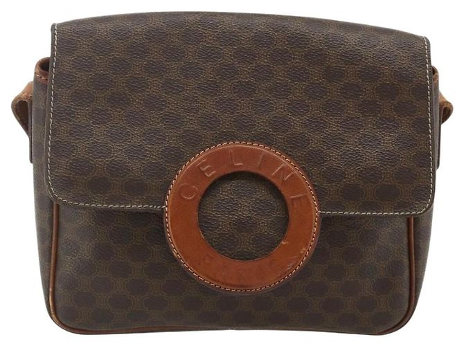 Céline CELINE Macadam Canvas Schultertasche PVC Leder Braun Gold Auth ka4327 Golden - Ansicht 2