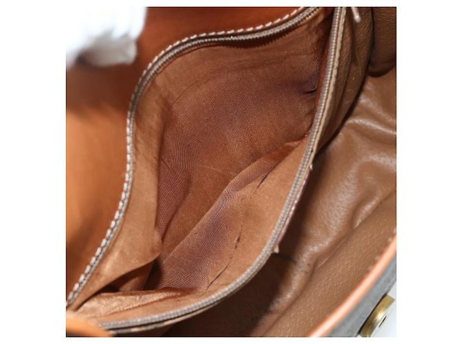 Céline CELINE Macadam Canvas Schultertasche PVC Leder Braun Gold Auth ka4327 Golden - Ansicht 20