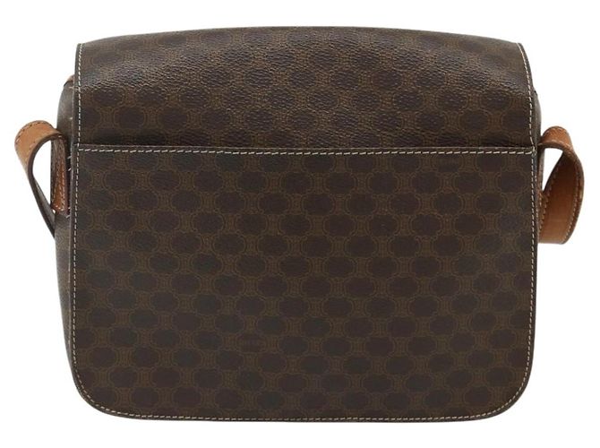 Céline CELINE Macadam Canvas Schultertasche PVC Leder Braun Gold Auth ka4327 Golden - Ansicht 3