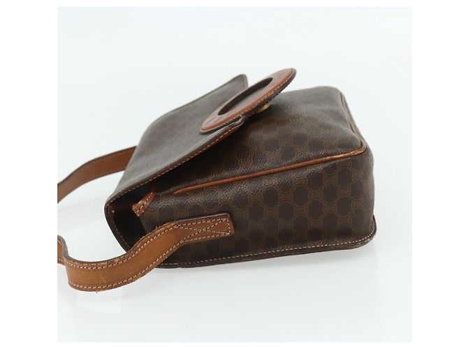 Céline CELINE Macadam Canvas Schultertasche PVC Leder Braun Gold Auth ka4327 Golden - Ansicht 4