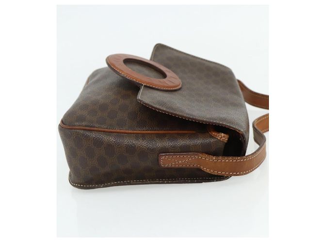 Céline CELINE Macadam Canvas Schultertasche PVC Leder Braun Gold Auth ka4327 Golden - Ansicht 5