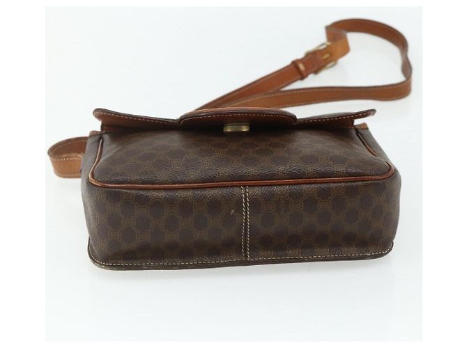 Céline CELINE Macadam Canvas Schultertasche PVC Leder Braun Gold Auth ka4327 Golden - Ansicht 9