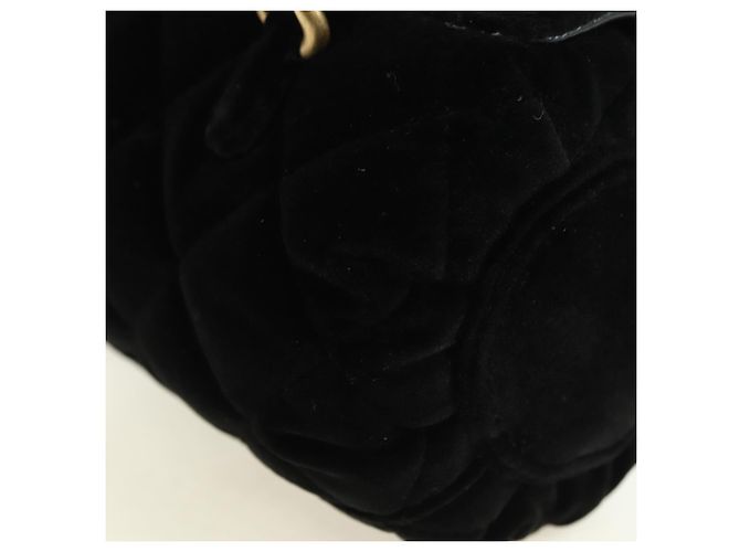 Borsa Bowling Mini Matelassé con Catena CHANEL Velluto 2way Nero Oro CC Auth 178047SM D'oro - vista 15