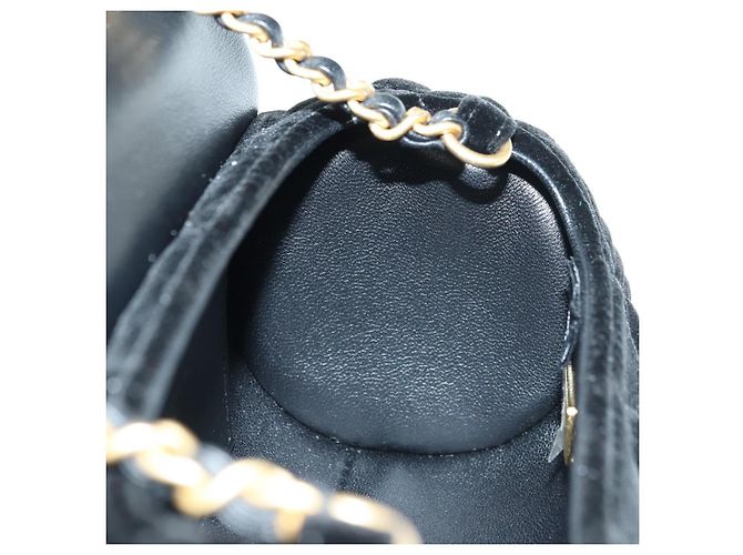 Borsa Bowling Mini Matelassé con Catena CHANEL Velluto 2way Nero Oro CC Auth 178047SM D'oro - vista 21