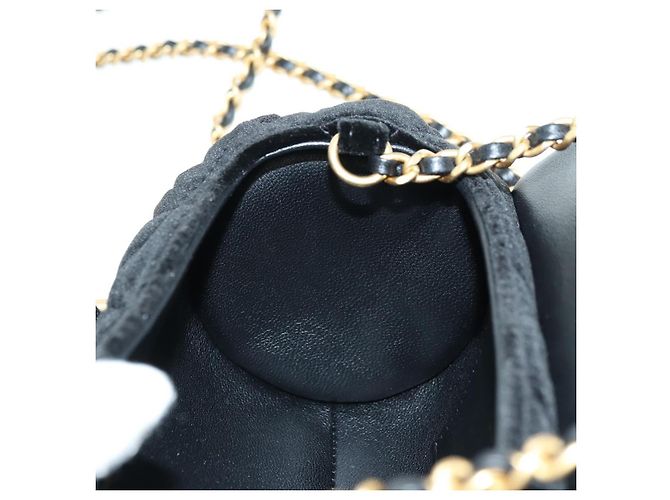 Borsa Bowling Mini Matelassé con Catena CHANEL Velluto 2way Nero Oro CC Auth 178047SM D'oro - vista 22
