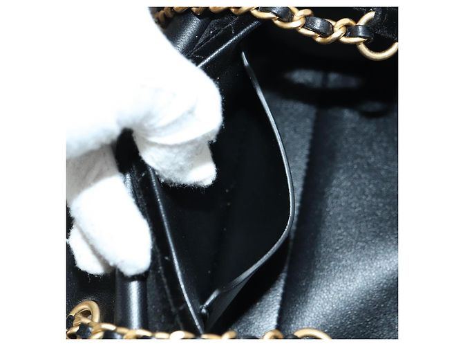 Borsa Bowling Mini Matelassé con Catena CHANEL Velluto 2way Nero Oro CC Auth 178047SM D'oro - vista 23