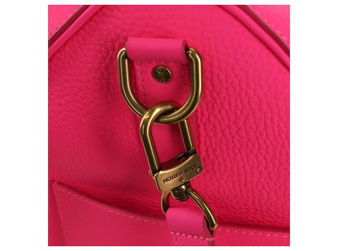 Borsa LOUIS VUITTON Keepall Bandouliere in pelle Taurillon M56925 LV Auth 178545SM Rosa - vista 17
