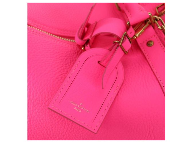 Borsa LOUIS VUITTON Keepall Bandouliere in pelle Taurillon M56925 LV Auth 178545SM Rosa - vista 18