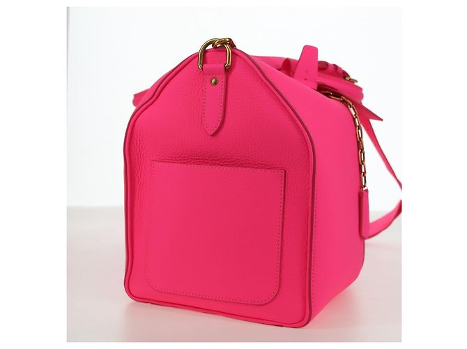 Borsa LOUIS VUITTON Keepall Bandouliere in pelle Taurillon M56925 LV Auth 178545SM Rosa - vista 4